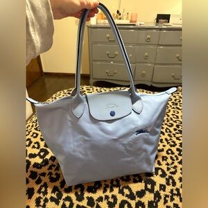LongChamp LePliage light blue bag